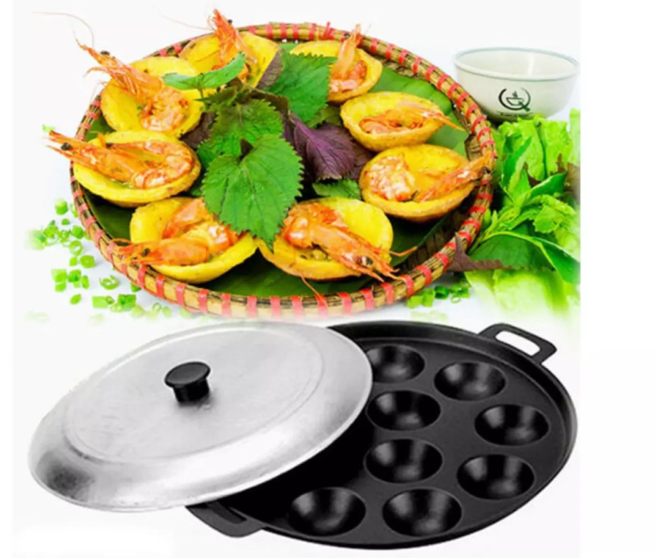 Khuôn đổ bánh khọt , Chảo đổ bánh khọt , Khay đổ bánh khọt, Khuôn đổ bánh 8 cái siêu chống dính loại 1