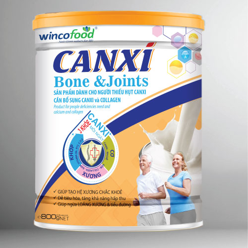 SỮA BỘT WINCOFOOD CANXI BONE&JOINTS LON 800G: Bổ sung Canxi - Collagen và đường ăn kiêng tốt cho cơ xương khớp, chống lão hóa và ngừa tiểu đường.
