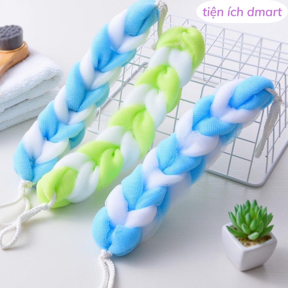 Bông tắm dài cao cấp có dây treo tiện lợi, bông tắm lưới tạo bọt