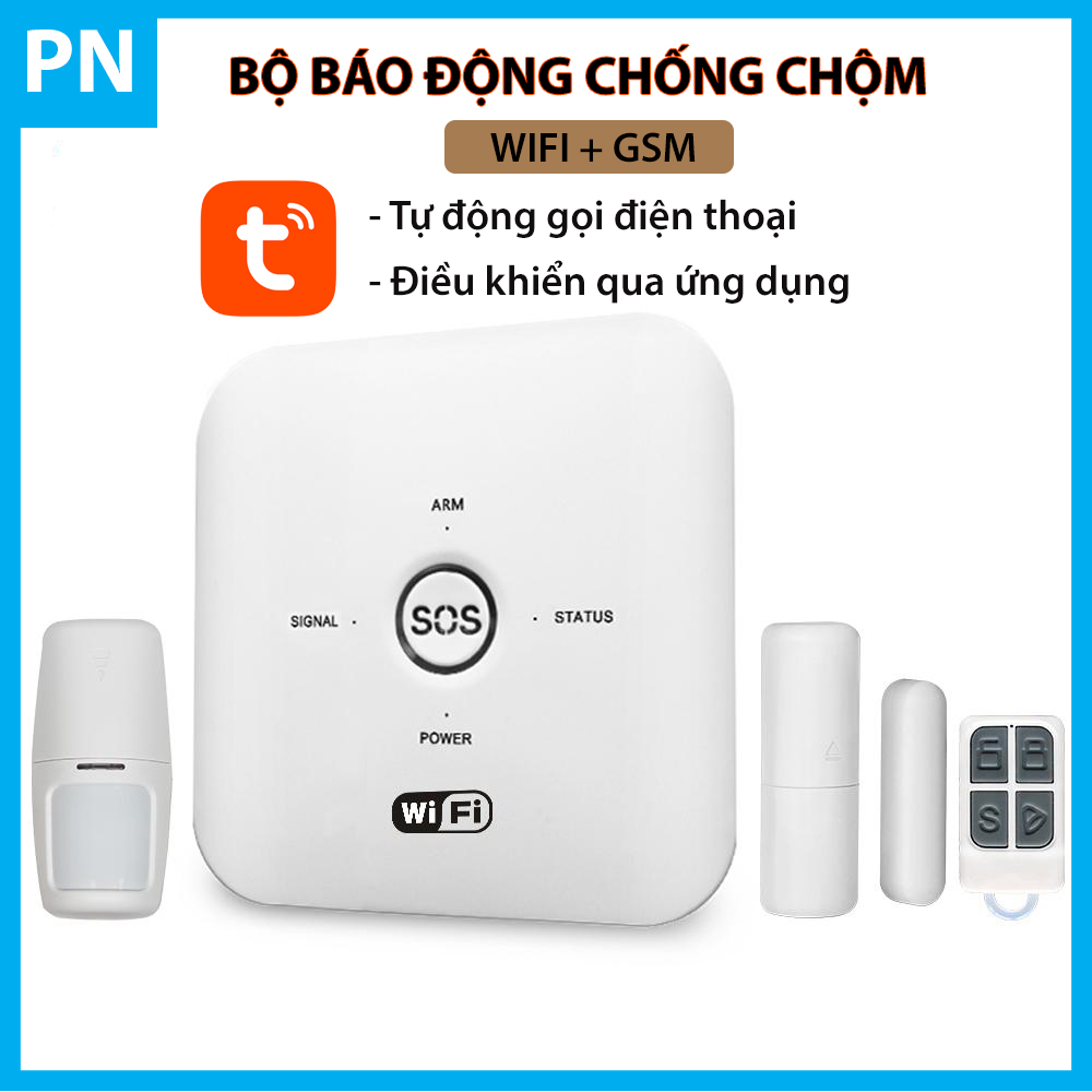 Bộ báo động chống trộm qua điện thoại Wifi + GSM Tuya (Bản tiếng việt)