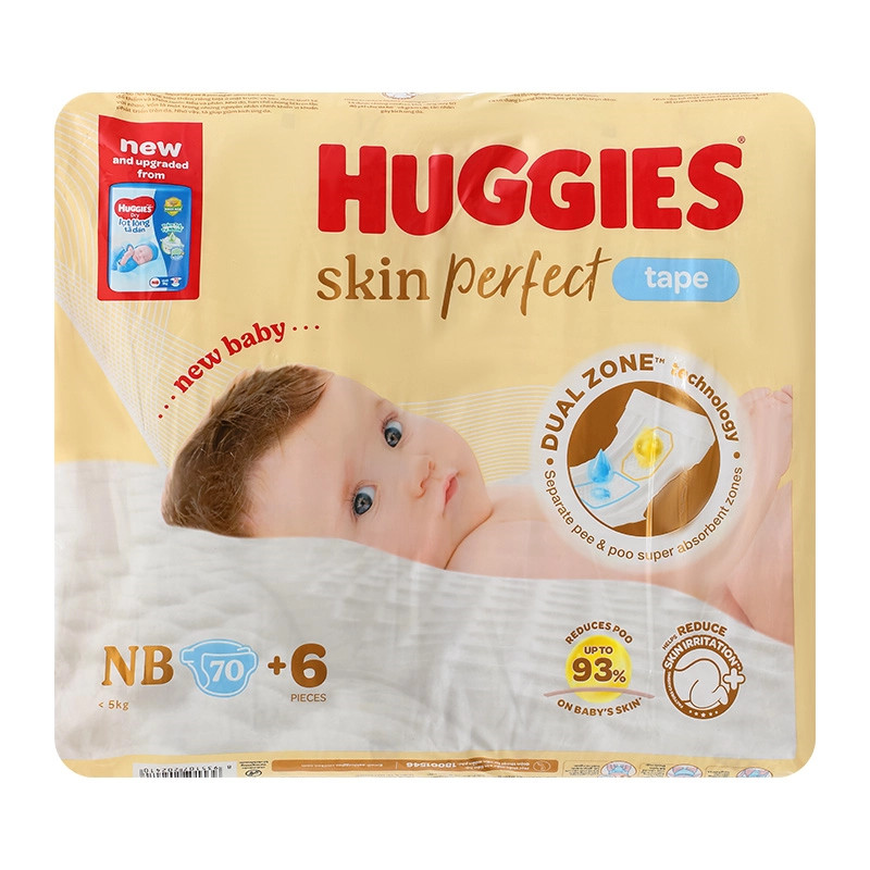 Tặng Thêm 6 Miếng - TÃ DÁN SƠ SINH Huggies Newborn NB70 miếng ( dưới 5kg) - HSD luôn mới