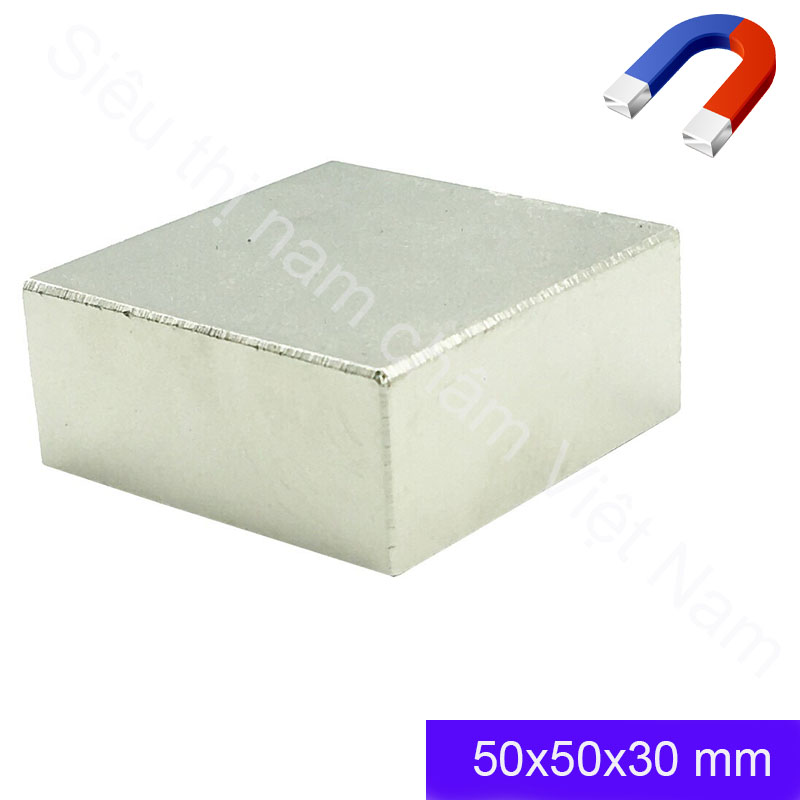 Nam châm vĩnh cửu 50x50x30mm lực hút n52