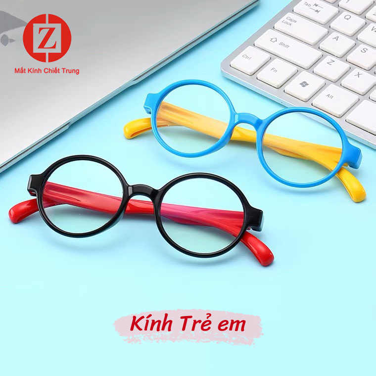 Kính học Online cho bé, gọng Silicone siêu bền có thể bẻ cong, mắt kính chống ánh sáng xanh bảo vệ mắt cho bé mã T3104