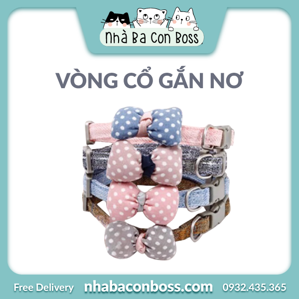 Vòng cổ gắn nơ cho mèo/ chó
