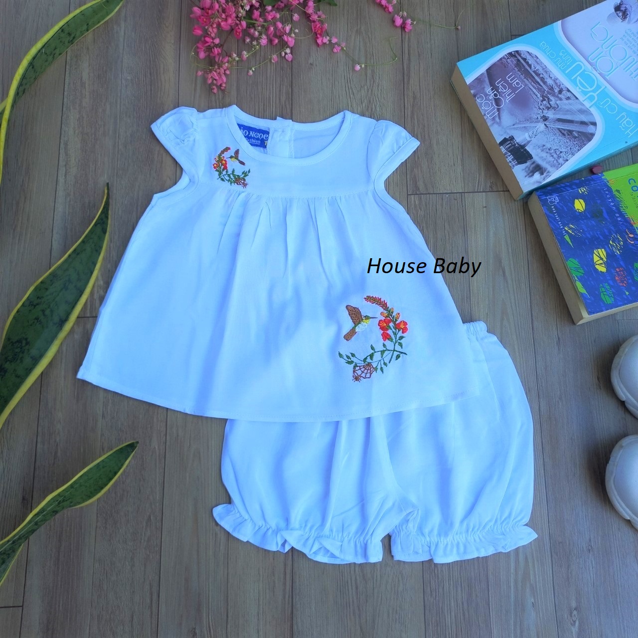 Bộ đồ mặc nhà cho bé gái quần đùi áo tay búp/ Bộ tole Bảo Ngọc/ Bộ lanh Bảo Ngọc cho bé gái từ 5 đến 26kg