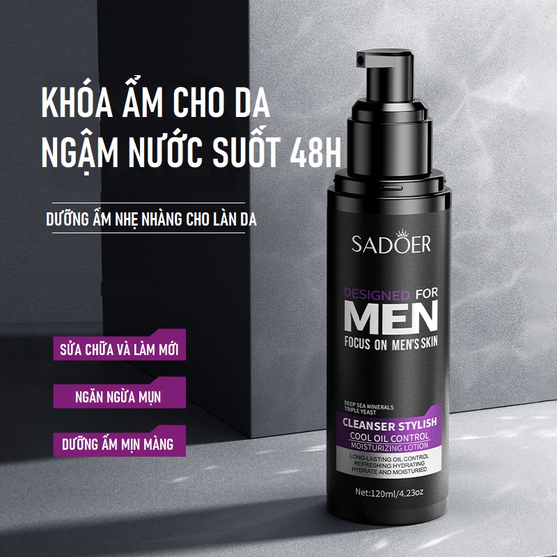 Sữa Dưỡng Da Cool Oil Control 120ml Dành Cho Nam Giới, Ngăn Ngừa Mụn Chỉ Sau 7 Ngày Giúp Da Trắng Sáng Rạng Ngời