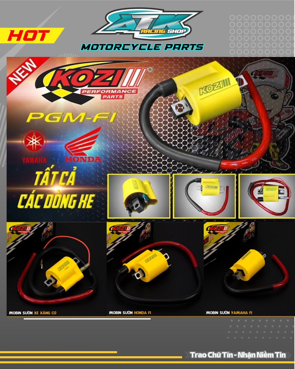 Mobin sườn độ KOZI dành cho các dòng xe phun xăng điện tử Fi HONDA VÀ YAMAHA và các dòng xăng cơ chính hãng bảo hành 6 tháng