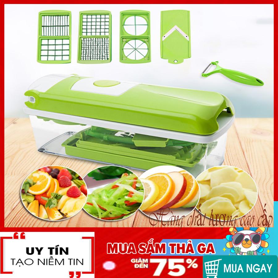 Dập hoa quả, Gia dung nha bep,Bộ dụng cụ 10 món cắt tỉa bổ gọt rau củ quả đa năng Nicer Dicer Plus cắt gọt cực kì tiện dụng, sản phẩm bán chạy Bh uy tín, 1
