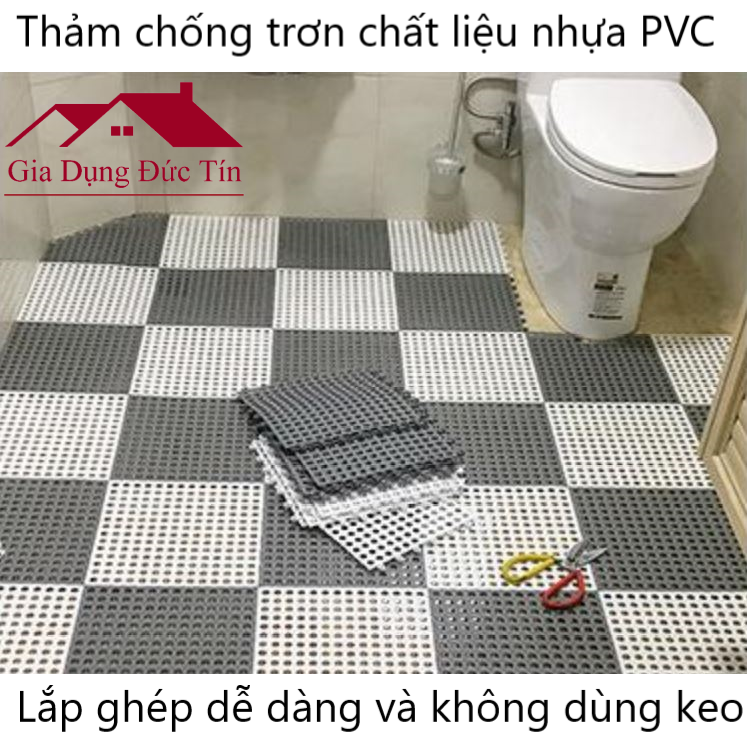 Thảm Chống trơn trượt cho Phòng Tắm Nhà Bếp Bể Bơi. Thảm ghép nhựa lỗ kháng khuẩn ( 30x30cm một tấm)