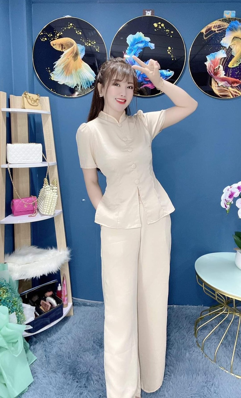 Bộ lam đi chùa quảng châu bigsize cổ tàu