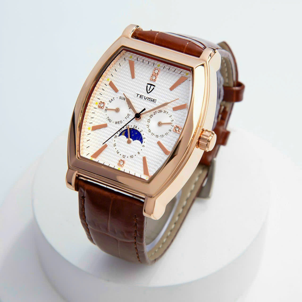 8pm - đồng hồ nam tevise dây da 26mmx32mm sang trọng - full box