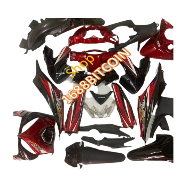 {Tặng kèm tem} Bộ dàn áo xe máy Wave RSX 110 - RSX 2010- 2011 FULL ĐỎ ĐEN