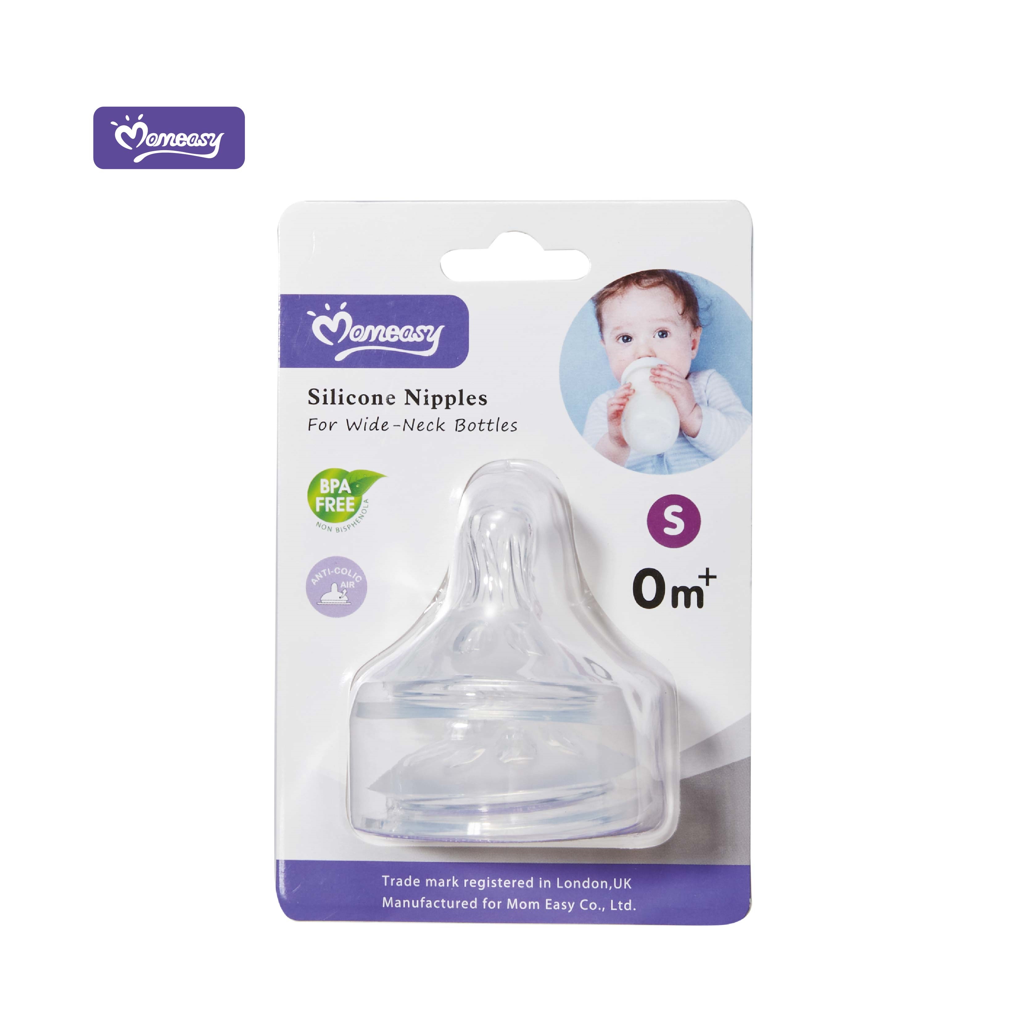 Set 2 núm ti thay thế bình sữa cổ rộng Momeasy