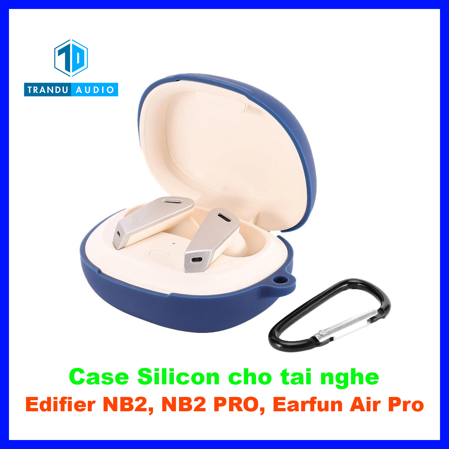 Ốp Case Nhựa Dẻo Silicon Cho Tai Nghe True Wireless Edifier TWS NB2, NB2 PRO, Earfun Air Pro Có Móc Treo