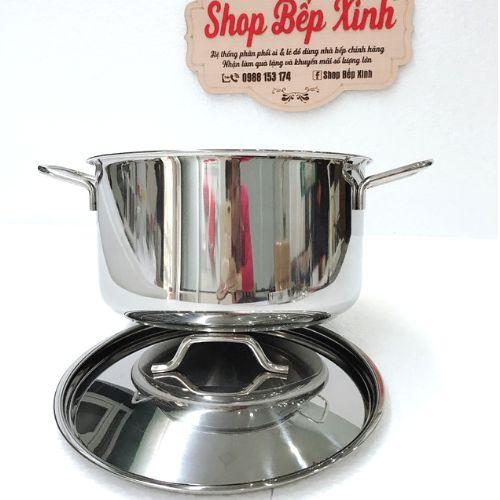 Nồi inox 3 đáy Fivestar, 18cm/20cm/24cm, Nắp Inox (sw).sử dụng bếp từ.tặng 5 muỗng inox