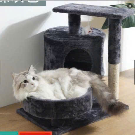 Home Tree for cat-CatTree home Cat 3 floor with cylindrical rake claw for cat maid cat down is the risk of suffering from obesity - 3