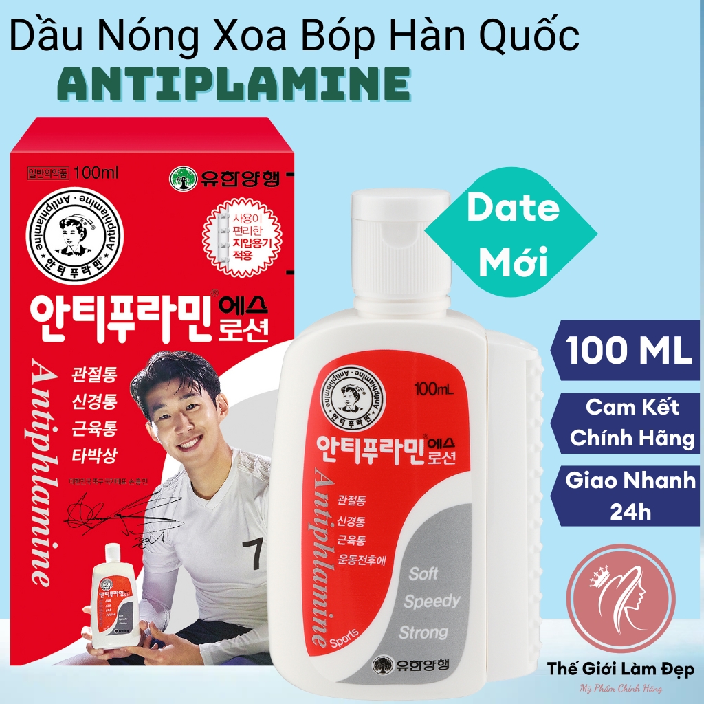 Dầu nóng lăn xoa bóp Hàn Quốc lăn Antiphlamine 100ml nội địa chính hãng,dau lan nong thảo dược thoa con oil cao xoa bop muscle rub làm giảm đau xương khớp cổ vay gáy tay chân cơ bắp toàn thân mệt mỏi căng thẳng thư giản dễ ngủ nhanh chóng-Thế Giới Làm Đẹp 