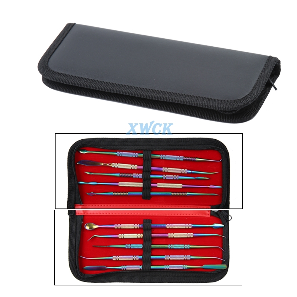 10Pcs Nha Khoa Thìa Thạch Cao Dao Thực Tế Thép Không Gỉ Đa Năng Răng Sáp Khắc Công Cụ Thiết Lập Nha Sĩ Cụ Kit