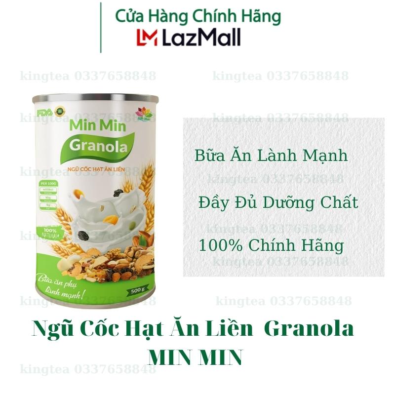 Ngũ Cốc Hạt Min Min (hộp 500g) Ngũ Cốc Ăn Liền Granola Cao Cấp - Món Ăn Vặt Cho Bé - Ngũ Cốc Ăn Kiêng Cho Mẹ