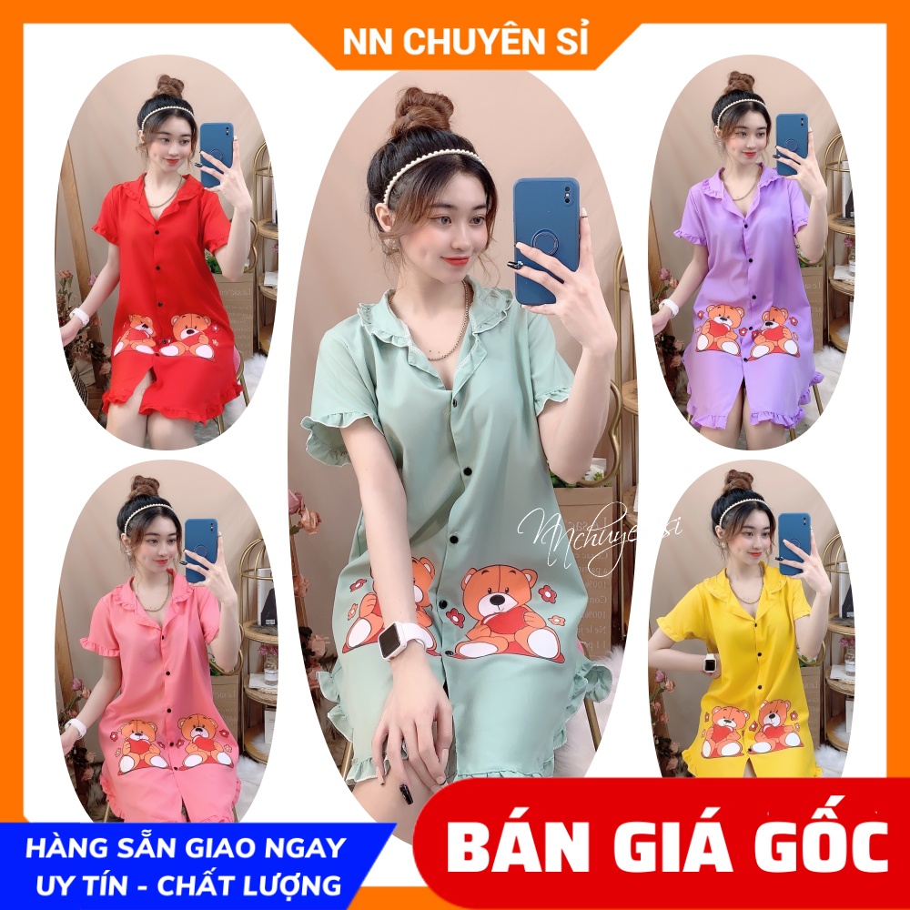 Đầm ngủ nữ dễ thương phom 53kg, chất kate mềm mịn, in hình hoạt hình dễ thương 🛑 Đầm kate ngủ in hình cực xinh D837 🛑 Hàng đẹp 🛑 Ảnh thật 🛑 Đầm BÒ SỮA 🛑 Đầm hoạt hình