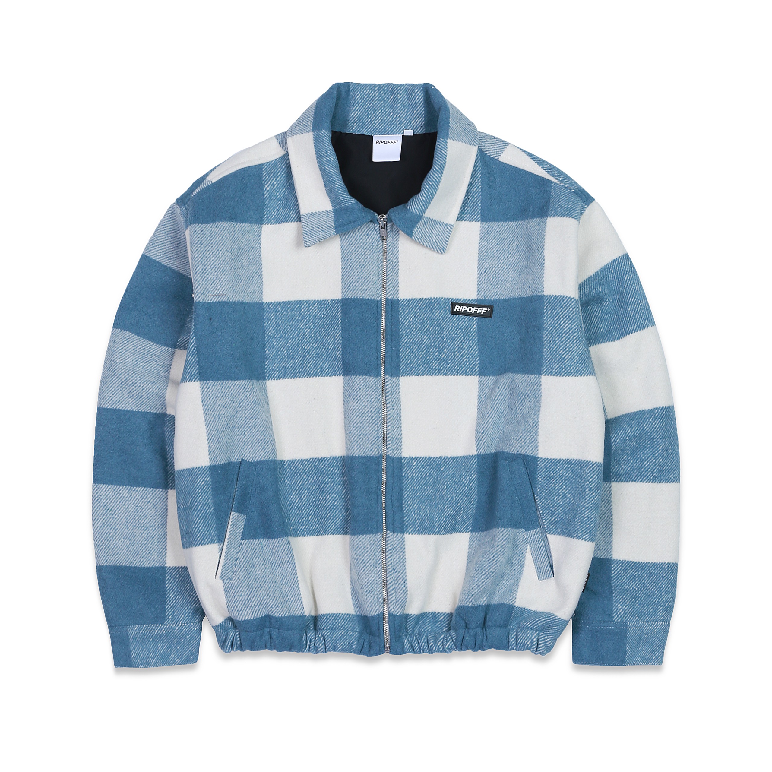 Ripofff checked zip jacket - blue white