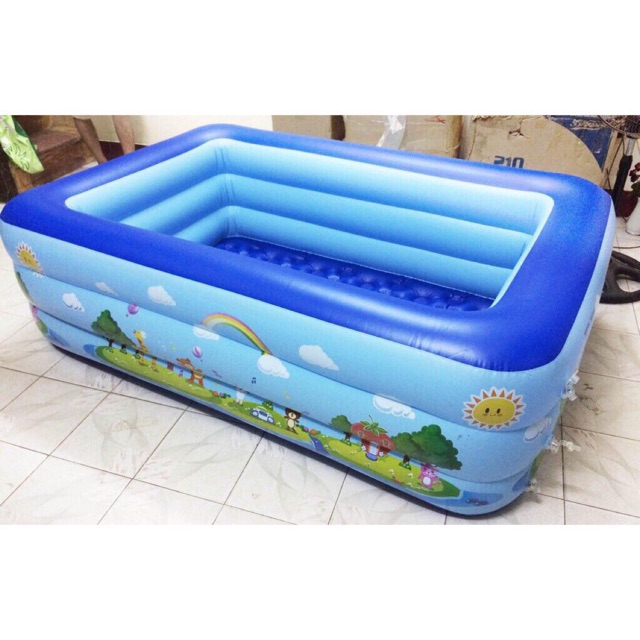 Bể bơi, phao bơi trong nhà loại dày hình chữ nhật 1m2, 1m8 | 2 tầng, 3 tầng | hàng tốt