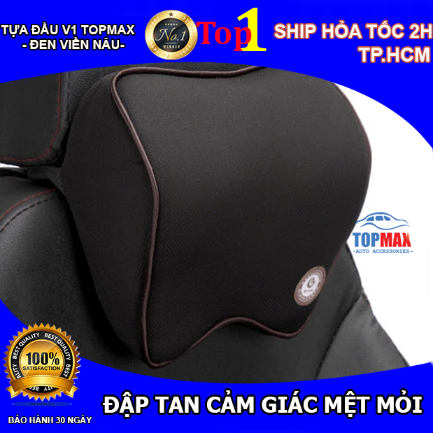 Gối tựa đầu xe hơi chất liệu cao su non hoạt tính cao cấp TOPMAX giảm cảm giác đau mỏi cổ gáy