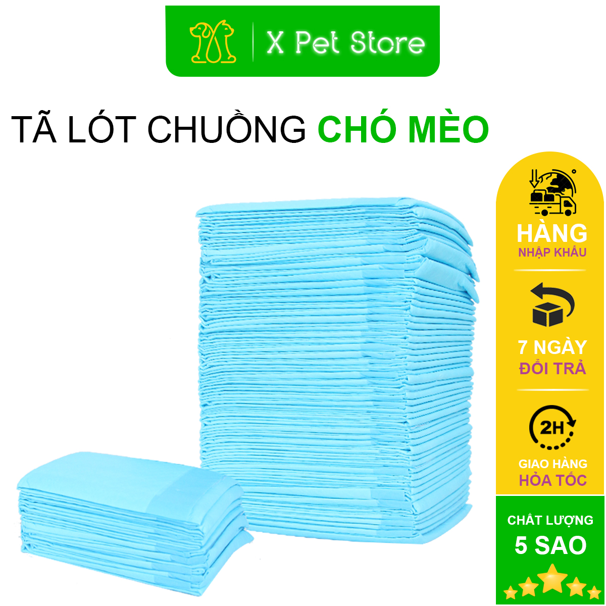 Tã lót chuồng cho chó mèo, tả chó siêu thấm hút, loại dày 1.4kg
