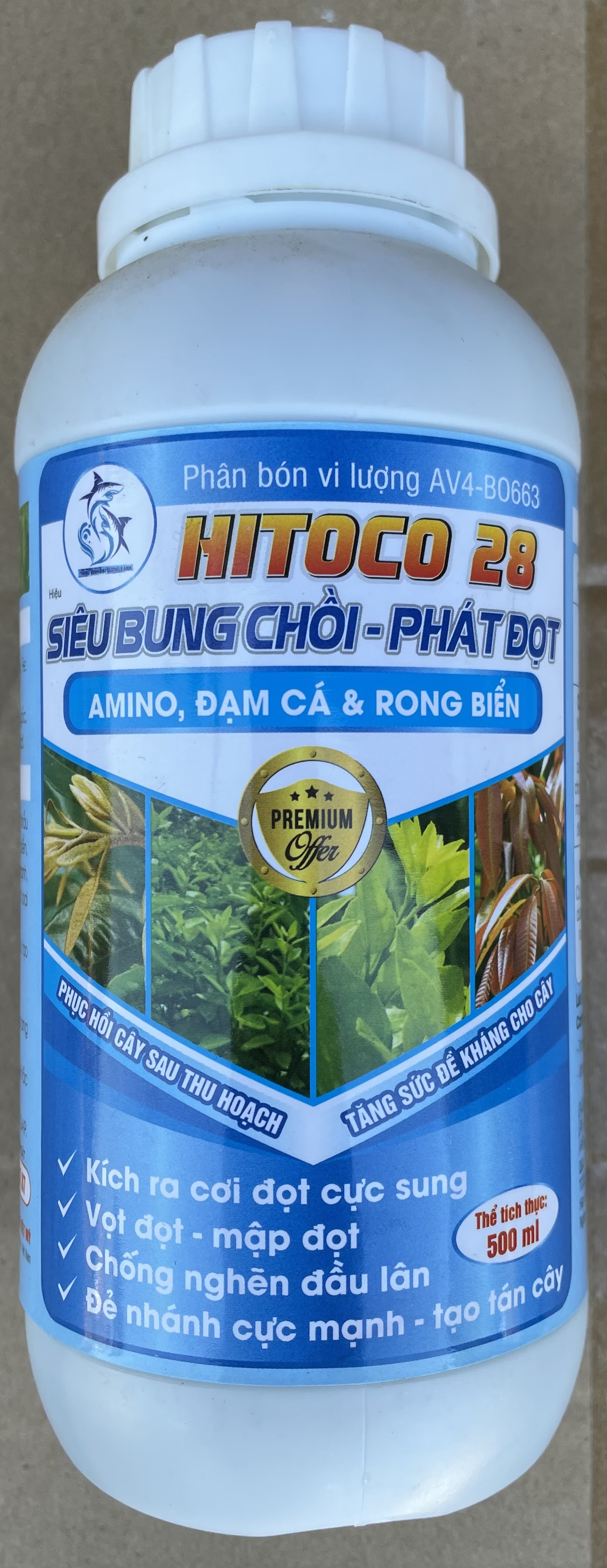 Phân bón lá Siêu Bung Đọt, nảy chồi xanh lá dày lá VM chai 500ml