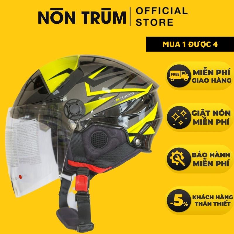 Mũ bảo hiểm xe máy nửa đầu chính hãng kyt tiger jet có kính trong suốt che hết mặt - nón trùm