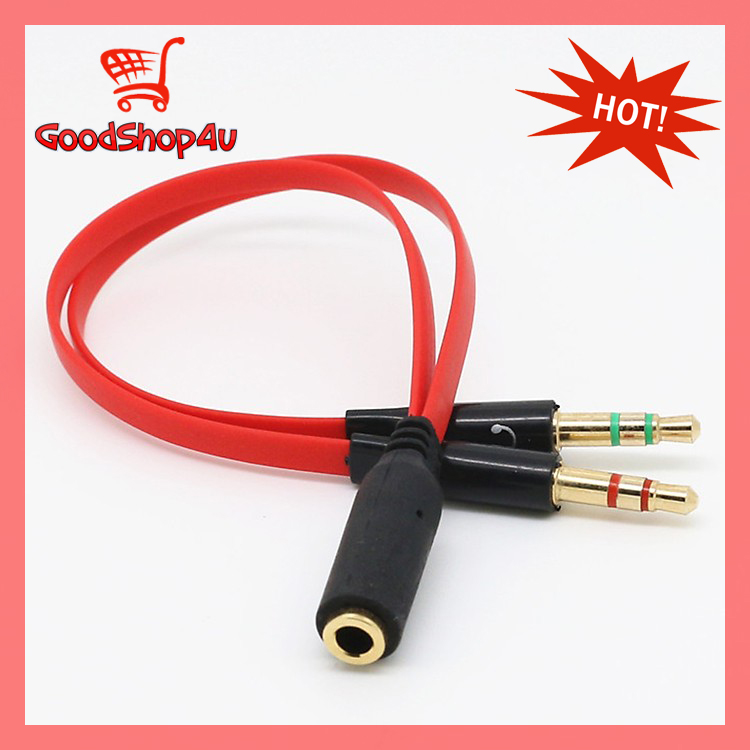 Cáp gộp âm thanh và mic sang cổng 3.5 xịn xò mạ vàng, cáp chuyển đổi âm thanh tai nghe điện thoại để dùng cho máy vi tính
