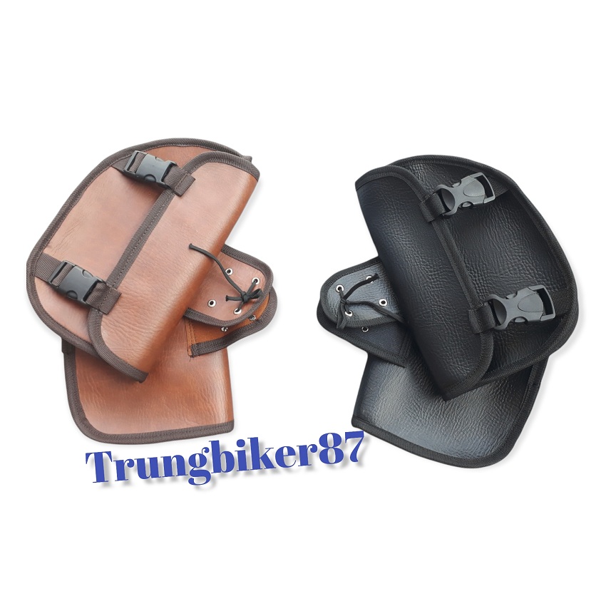 Túi da treo xe máy xe Win độ xe cafe racer xe 67 tracker may thủ công bền đẹp chất liệu da cao cấp chống thấm nước