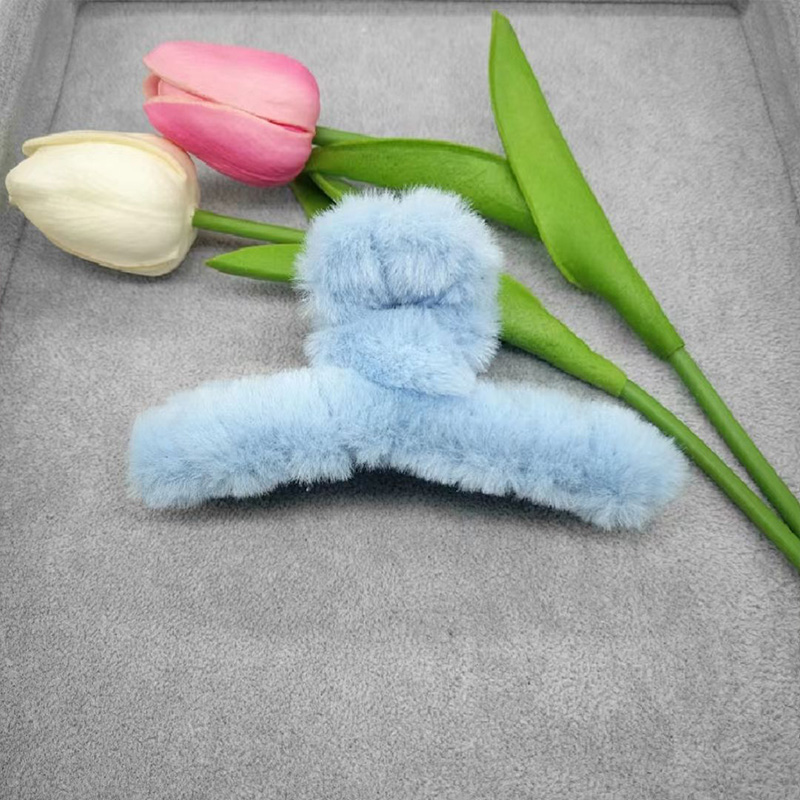 🌟 Clip tóc cá mập kẹp sau gáy Plush kẹp tóc cô gái Hàn Quốc tóc kẹp tóc mùa thu đông mềm mại lông FAVOURIE