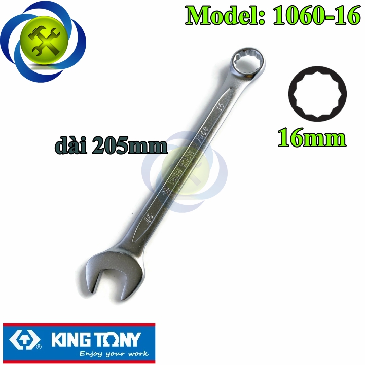 Cờ lê vòng miệng 16mm kingtony 1060-16 dài 205mm