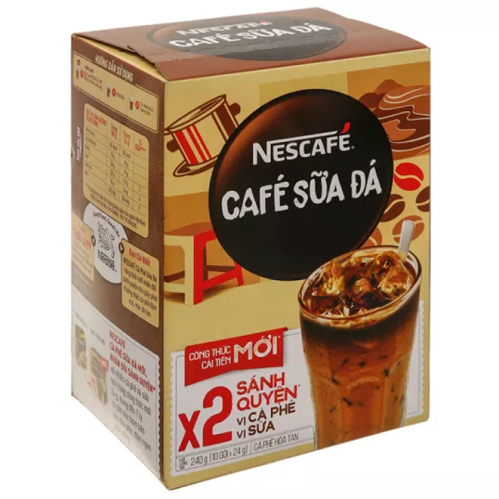 Cà Phê Sữa Đá hòa tan Nescafe Nestle 3in1 công thức mới x2 sánh quyện hộp