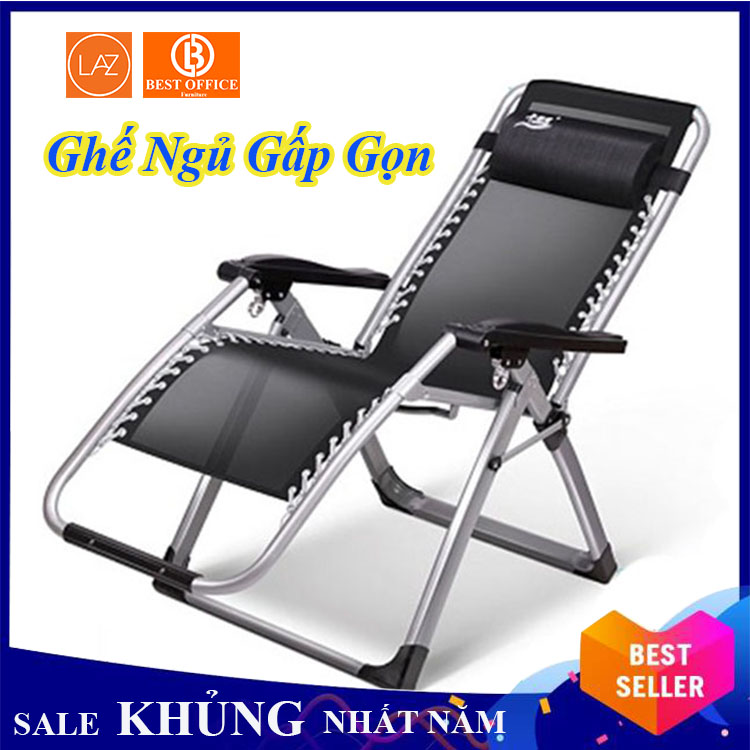 Ghế ngủ gấp gọn - Ghế thư giãn - Ghe xem tivi - Ghe doc bao - Chất liệu lưới thoáng mát
