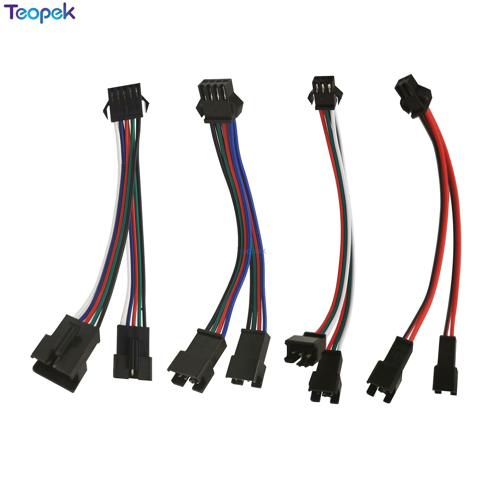 【CW】 10pcs 1 to 2 Splitter SM Connector JST Male Female Wire Cable 2pin 3pin 4pin 5pin For WS2811 cct RGB RGBW LED Strip Lights