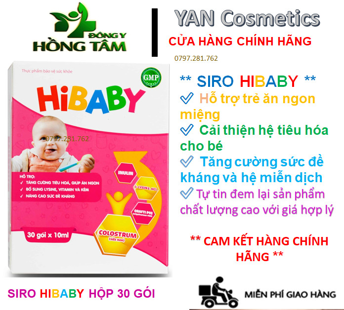 Siro HiBaby Chính Hãng ( hộp 30 gói )  / siro hi baby giúp bé ăn ngon ngủ ngon / siro ăn ngon hibaby