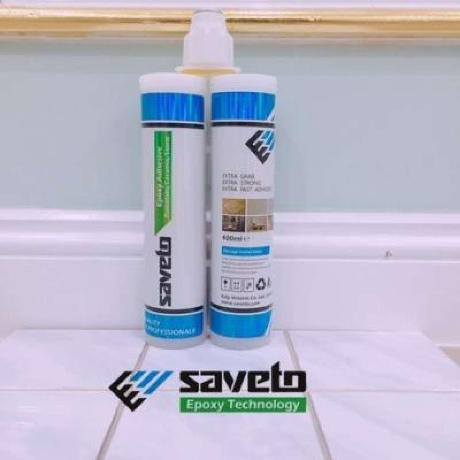 Combo 2 Chai keo Chà Ron Saveto Epoxy 2 Thành Phần Italia Chống Thấm