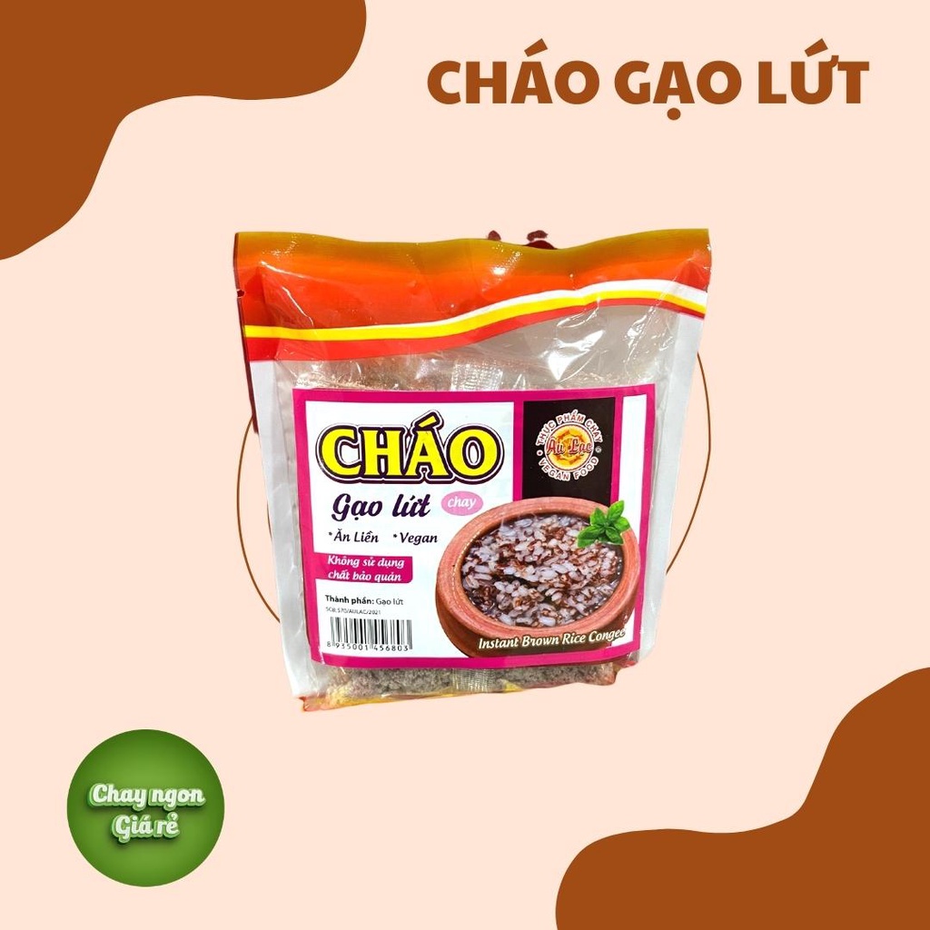 Cháo lá dứa, gạo lứt, trắng chế biến sẵn, âu lạc