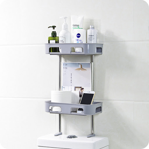 KỆ Để Đồ Nhà Tắm, Toilet Dán Tường Nhựa 2 TẦNG