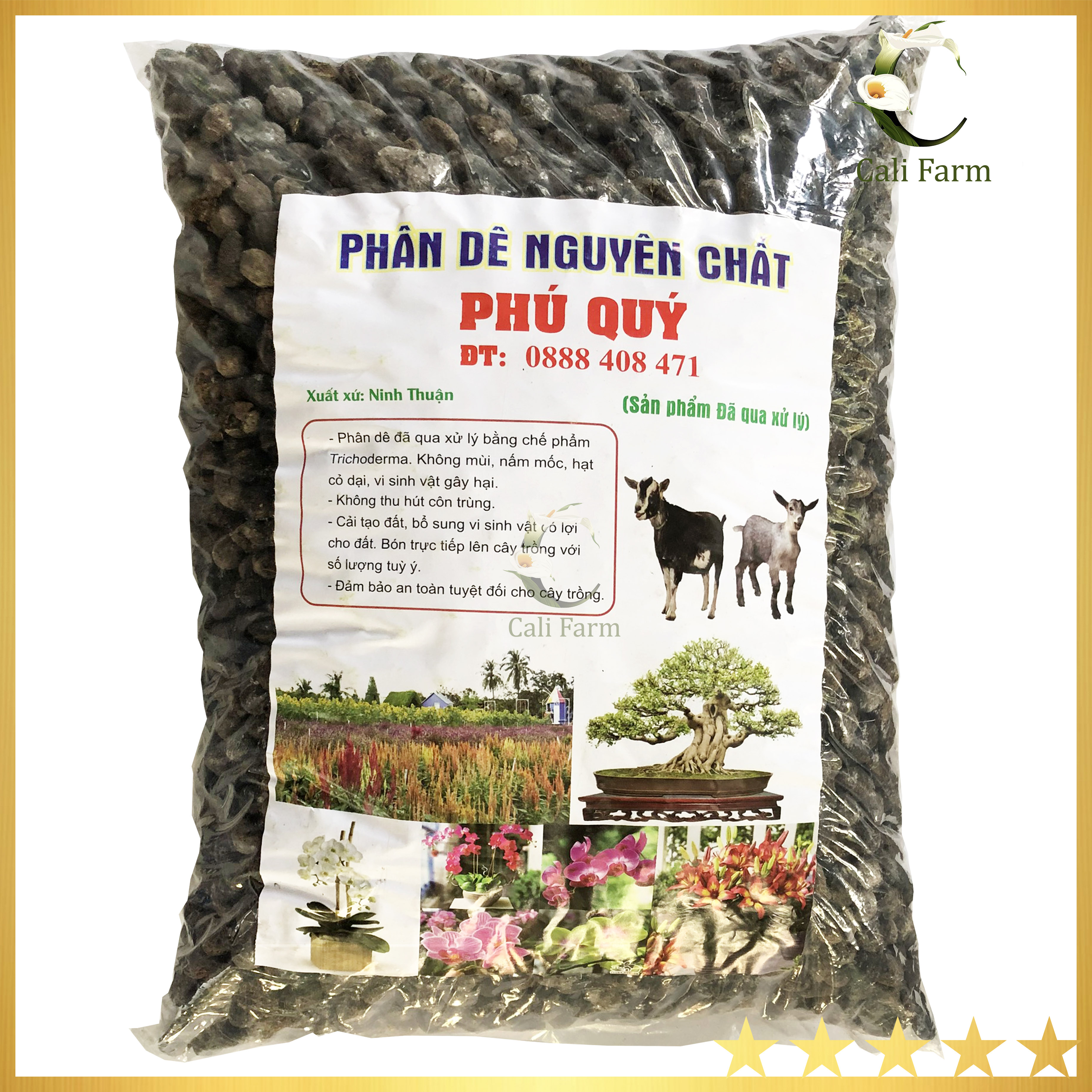 Phân dê nguyên chất phú quý đã qua xử lý túi 1kg
