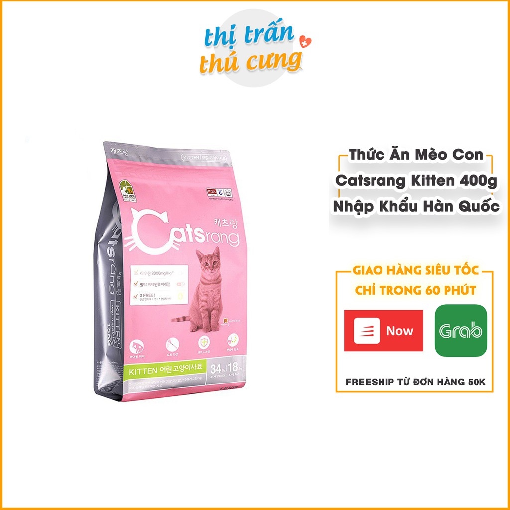 Thức ăn con mèo
✠☃✓ thức ăn cho mèo con hạt catsrang kitten 400g hạt catrang cho mèo nhỏ hàn quốc thị trấn thú cưng