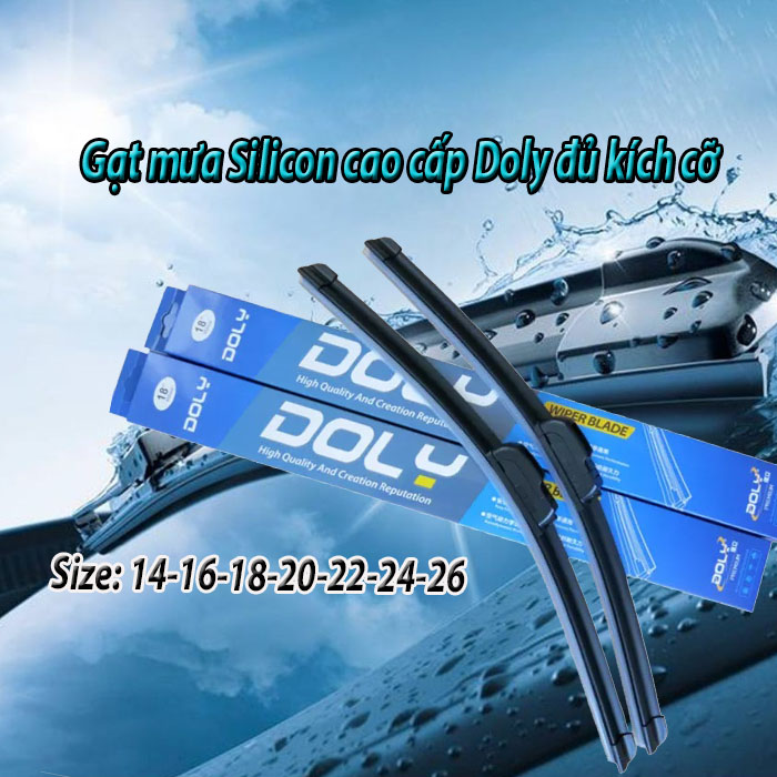 HCM-Gạt mưa ô tô, cần gạt mưa, lưỡi gạt mưa silicon cao cấp hàng DOLY có đầy đủ size gạt sạch êm giúp lái xe an toàn ( giá 1 cái gạt)