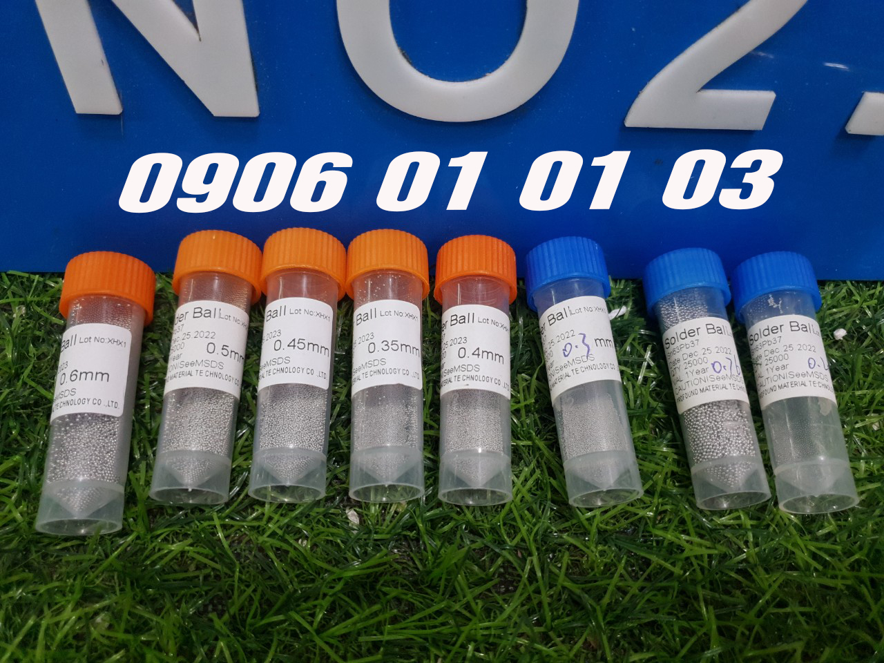 Chì bi 0.35, 0.4 , 0.45 làm chân chipset hộp nhỏ có 25000 viên bi