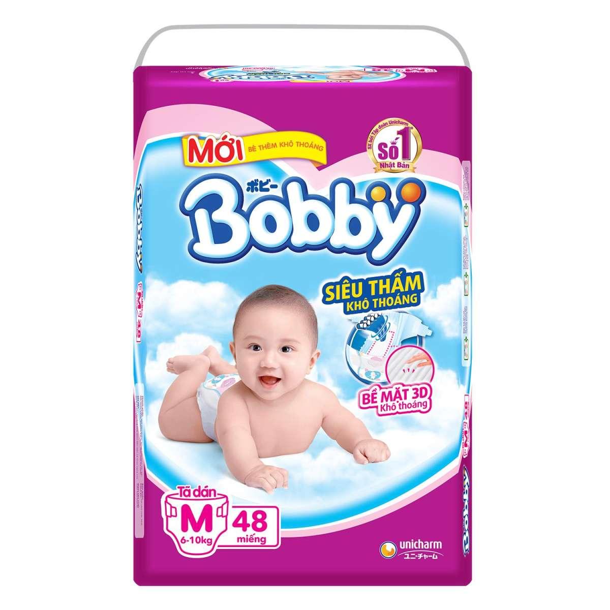 Bỉm - tã dán bobby size m - 48 miếng