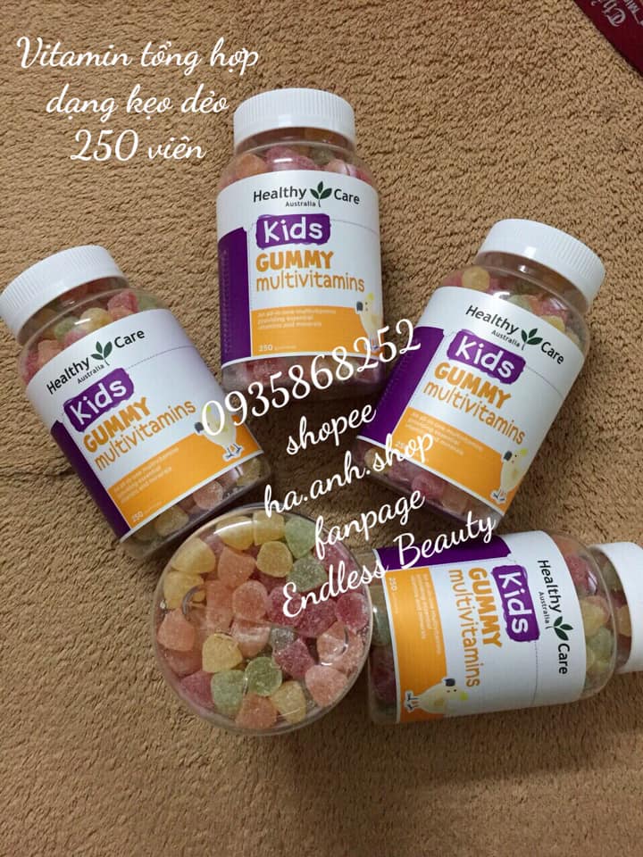 Kẹo dẻo gummy multivitamins healthy care 250 viên