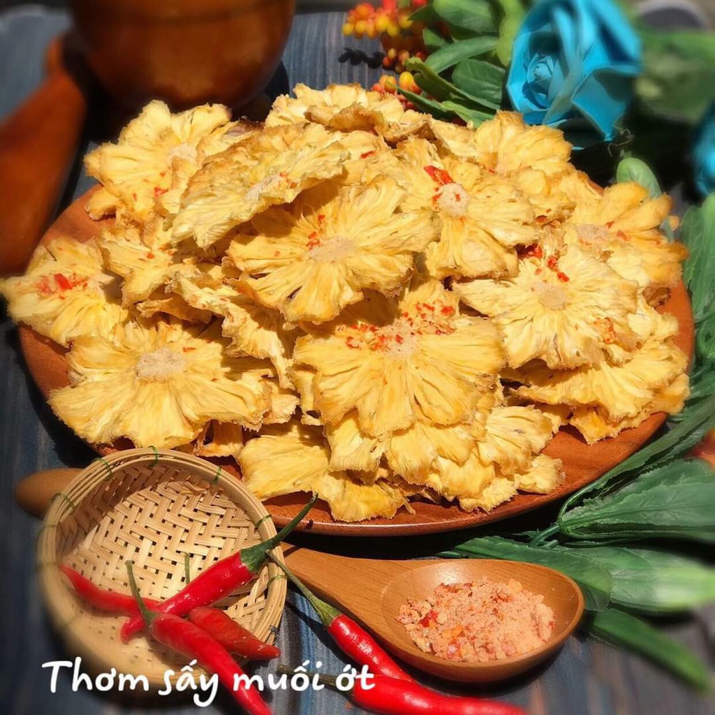 100g Thơm Sấy Muối Ớt / Dứa Sấy / Thơm Sấy Mộc - Đồ Ăn Vặt - Ăn Vặt - Bách hoá online -Uy Tín