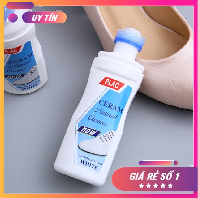 [HCM]Chai xịt tẩy trắng giày dép túi xách Plac - Loại có đầu Chà giúp tẩy trắng mà vẫn giữ an toàn cho da giày da túi xách -   XỊT TRẮNG GIÀY PLAC - Chai Tẩy Trắng Giày Cao Cấp Tẩy Cực Nhanh