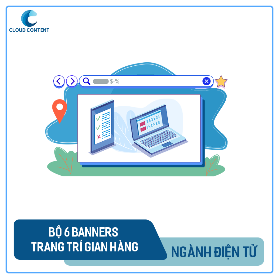 Bộ 06 banners trang trí gian hàng - Ngành hàng Điện tử - Cam kết ảnh đẹp, thời gian gửi ảnh nhanh chóng và hỗ trợ bán hàng online hiệu quả